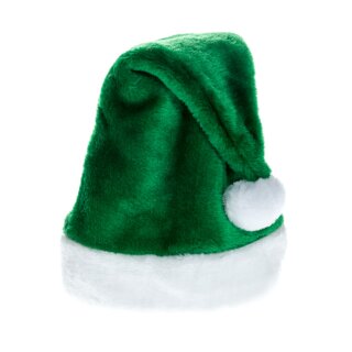 Weihnachtsmütze Nikolausmütze Plüsch Grün Mütze Dicker Stoff Nikolaus Santa