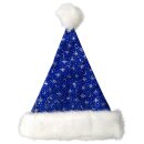 Weihnachtsmütze Nikolausmütze Plüsch Glitzer Mütze Santa Nikolaus Samt Neu Blau