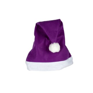 Weihnachtsmütze Nikolausmütze Lila Uni Schlicht Mütze