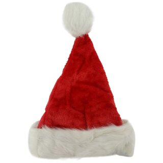 Damen Luxus Kunst Pelz Weihnachtsmütze Nikolausmütze Plüsch Rand Ca 12cm Santa Mütze Nikolaus